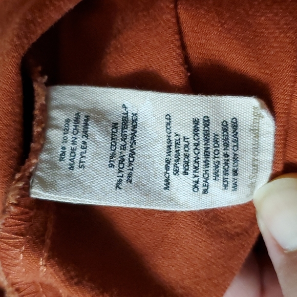 Soft Surroundings Sz S Pull on Pants Orange Rust Snaps at Ankle Trousers Jeans - Picture 8 of 8